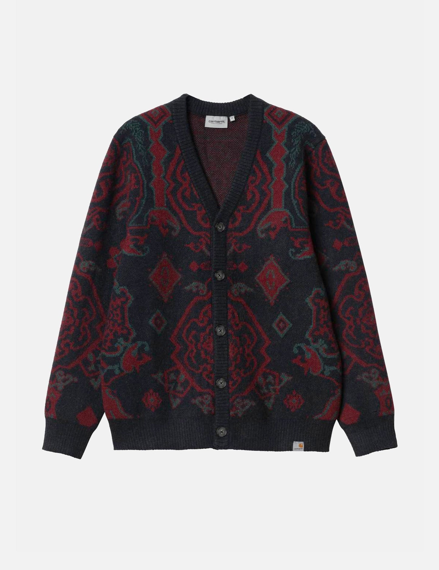 Cardigan Verse (jacquard Verse) - Bleu marine foncé