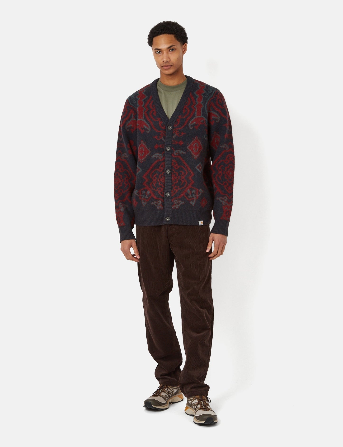 Cardigan Verse (jacquard Verse) - Bleu marine foncé