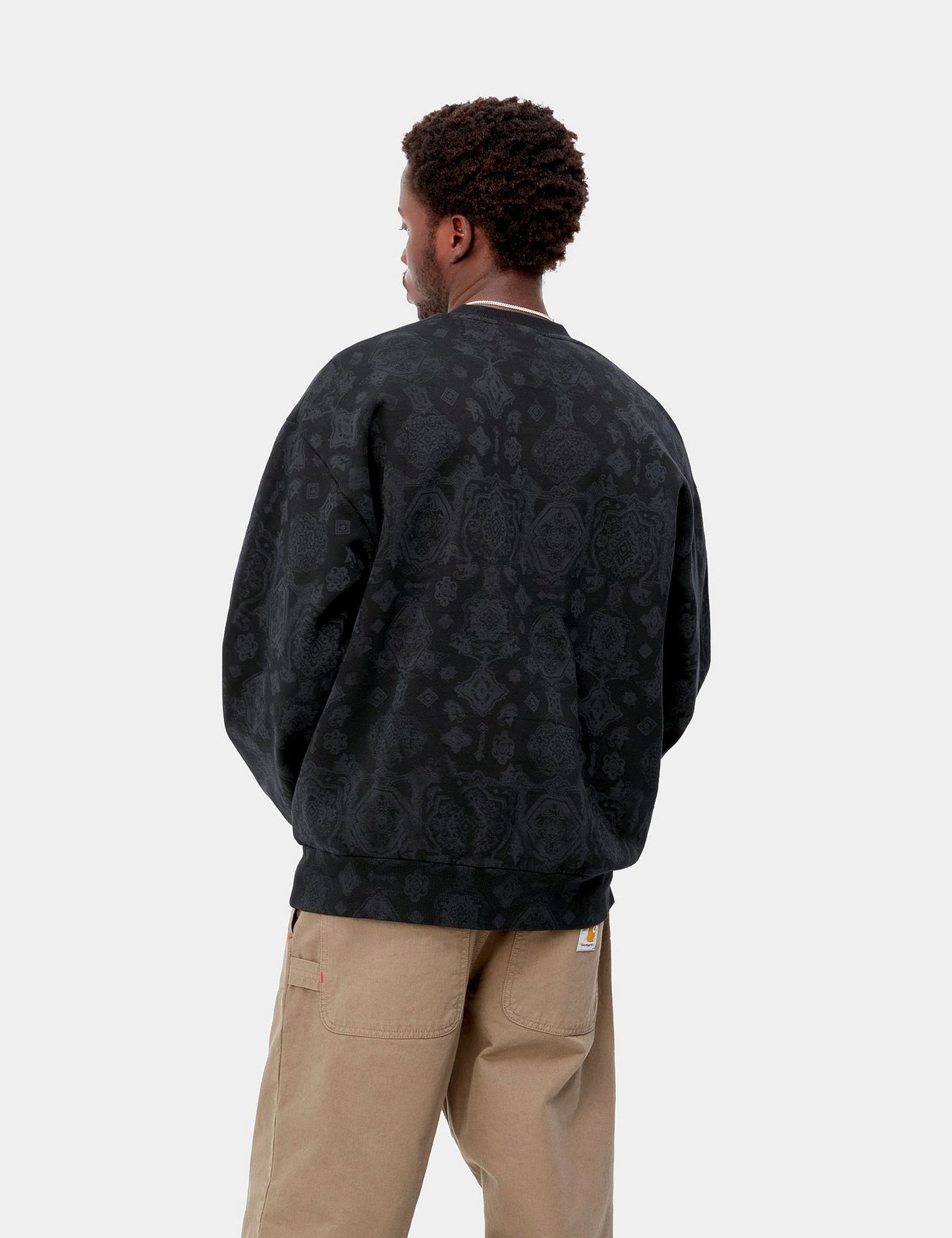 Sweatshirt mit Vers-Aufdruck – Schwarz