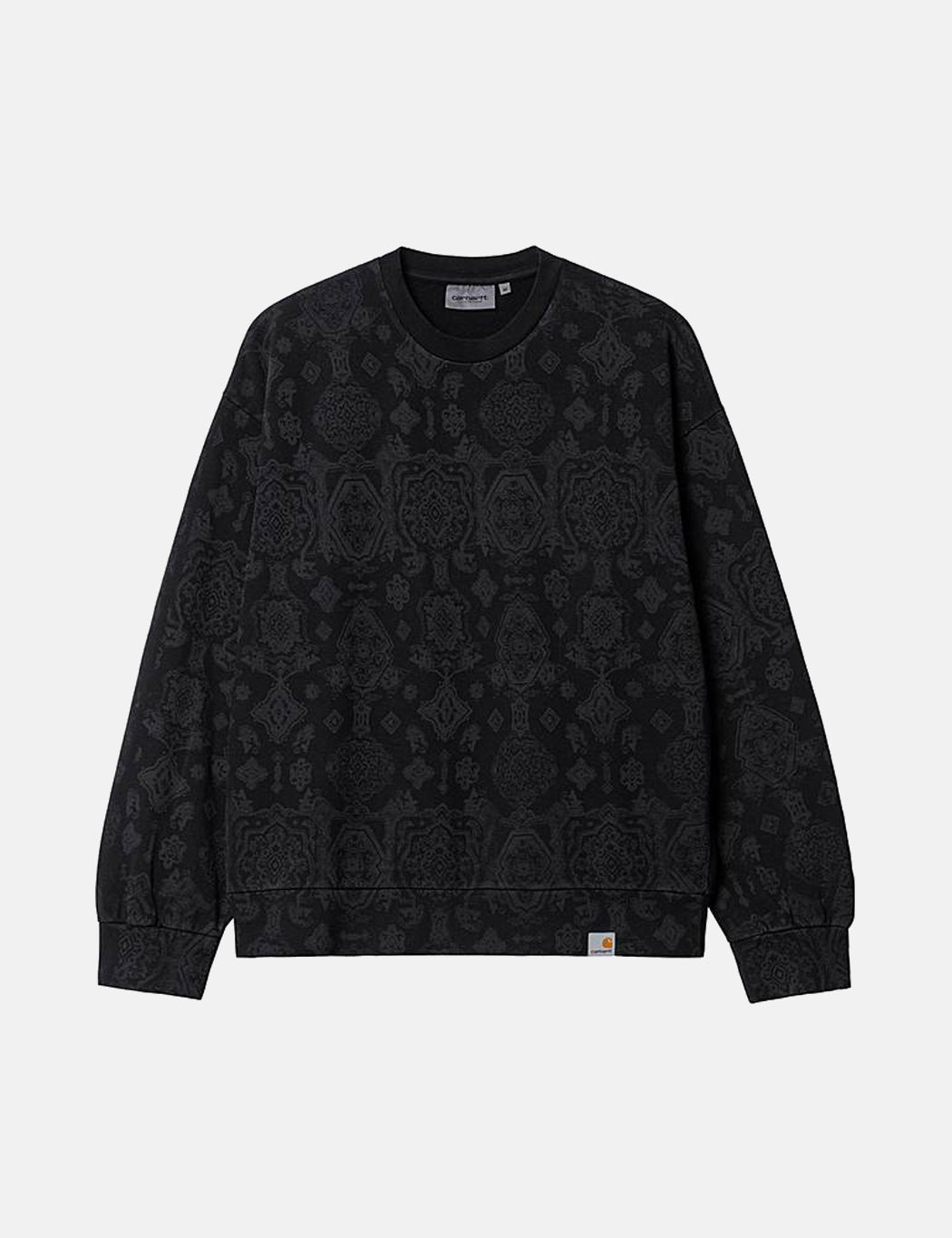 Sweatshirt mit Vers-Aufdruck – Schwarz