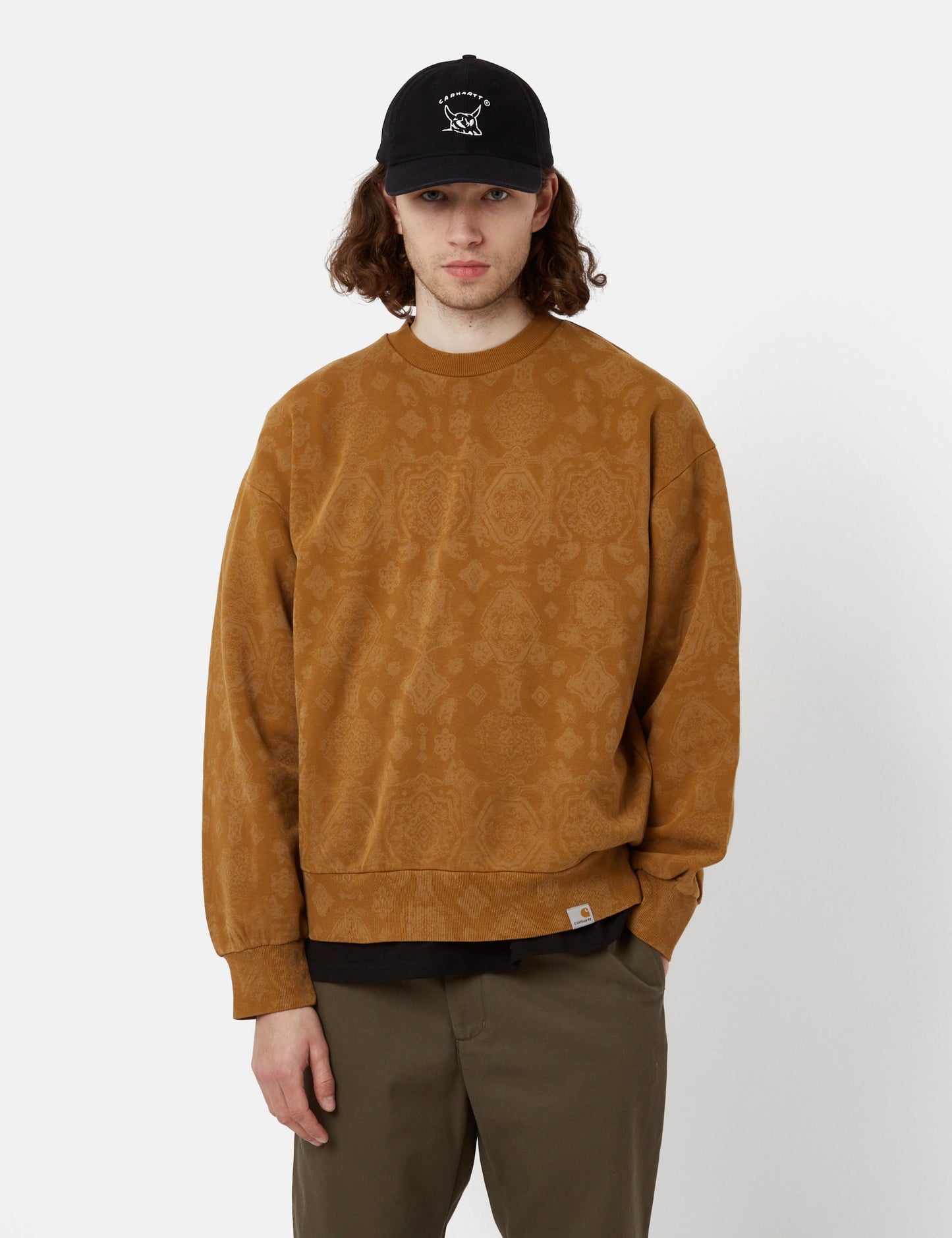 Sweatshirt mit Vers-Aufdruck – Schwarz