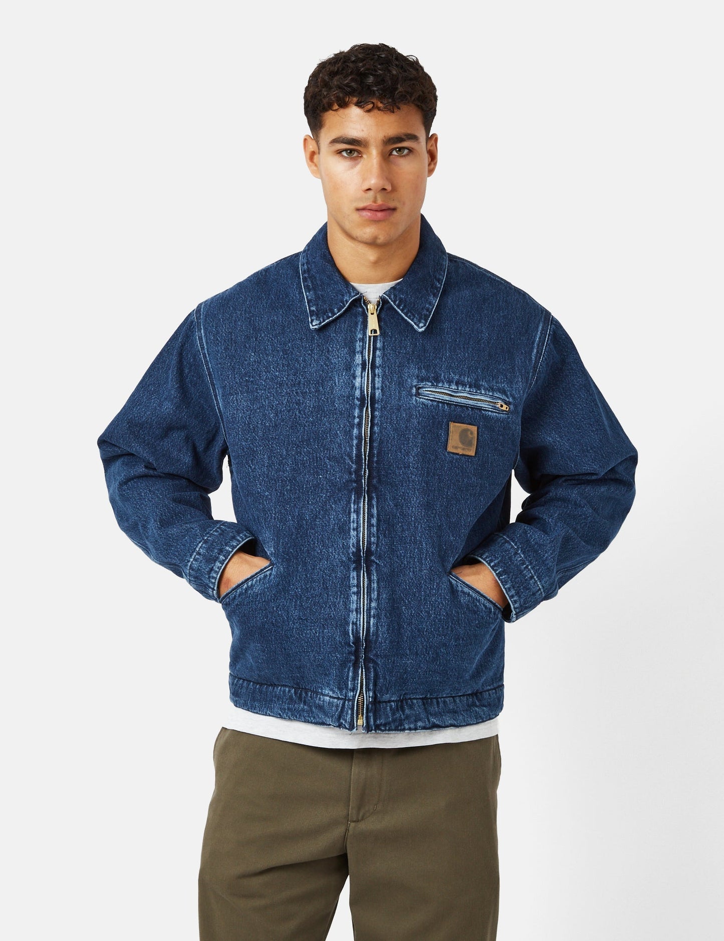 Blouson motard (Denim) - Bleu délavé