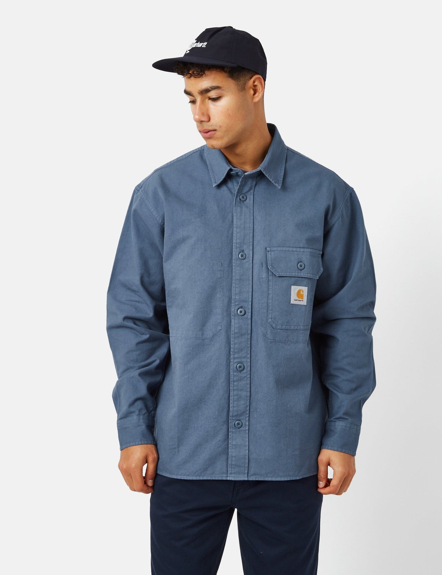 Hemdjacke Reno (Garment Dyed) – Sturmblau