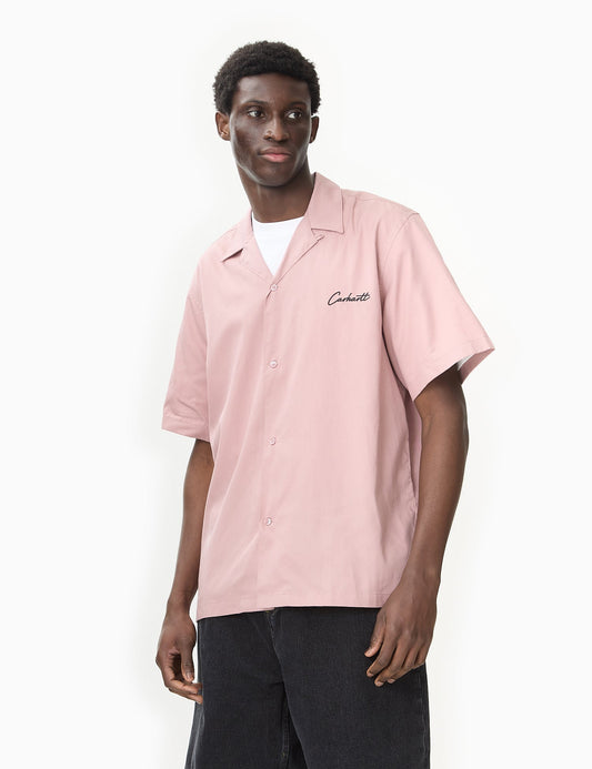 Kurzarmhemd Delray - Glassy Pink/Black
