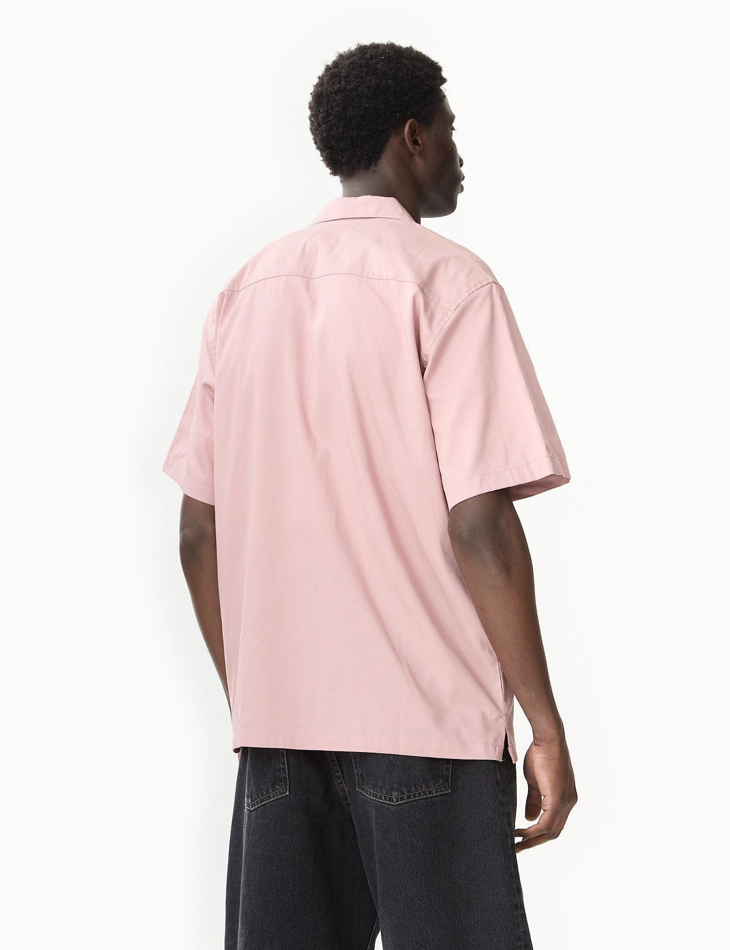 Chemise Delray à manches courtes - Rose nacré/Noir