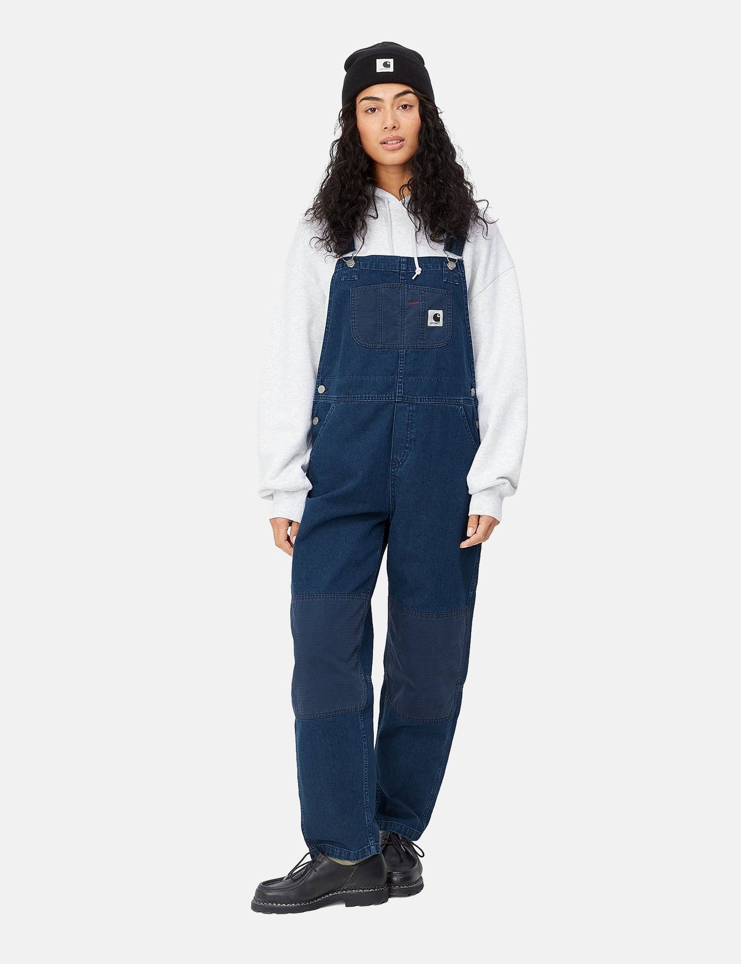 Alma Latzhose aus Denim für Damen (locker geschnitten) – Blue Stone Washed