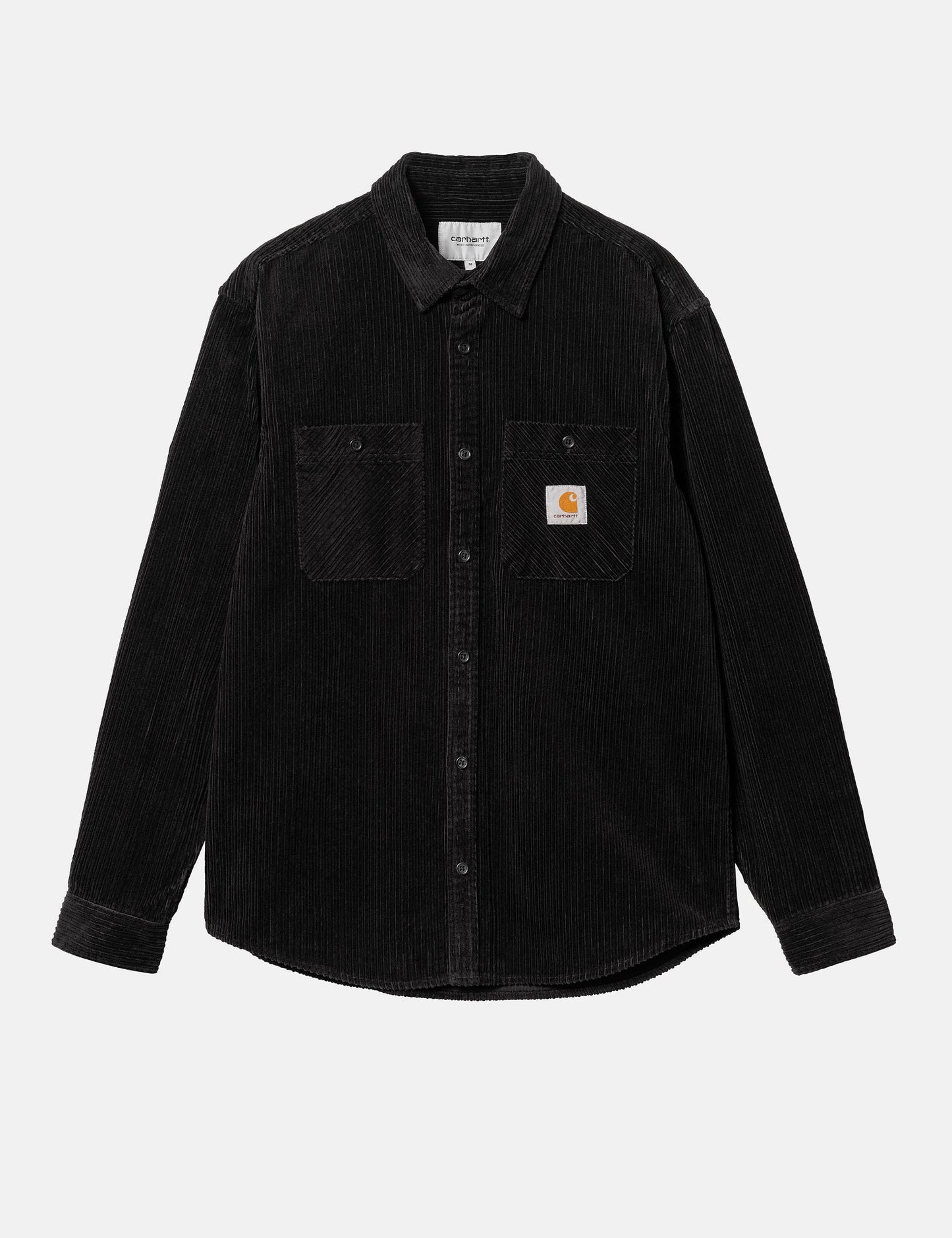 Chemise Rhodes à manches longues (ample, velours côtelé) - Noir