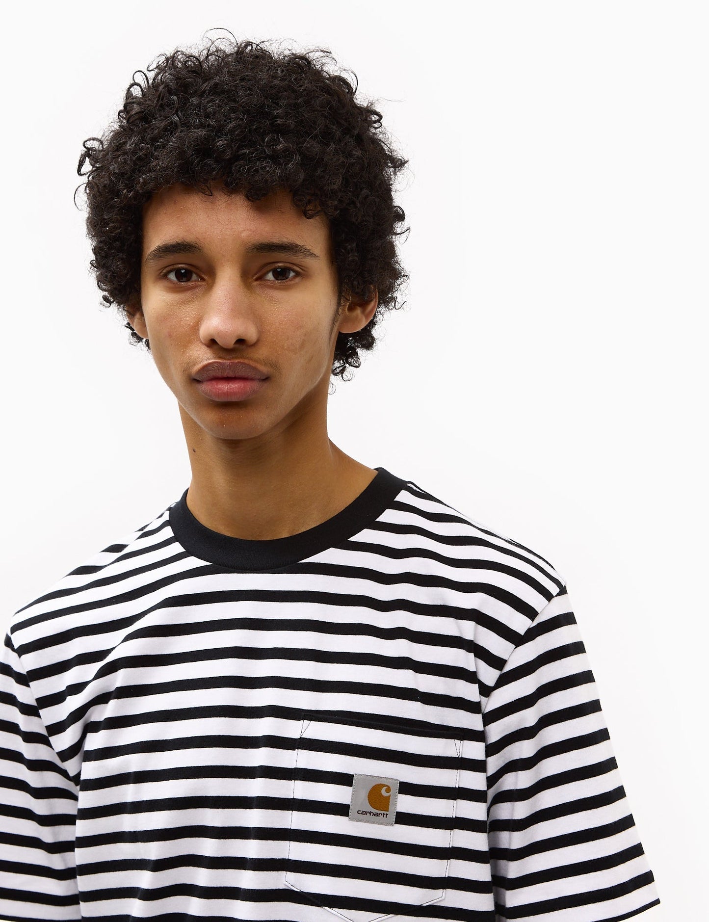 Seidler Streifen-T-Shirt mit Tasche – Schwarz/Weiß