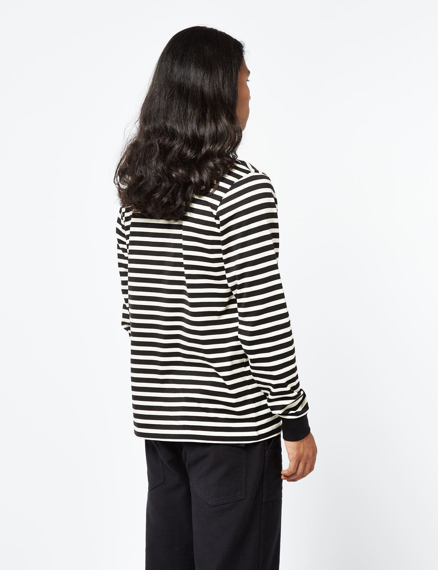 T-shirt à manches longues Seidler Pocket (Seidler Stripe) - Gris sel/noir