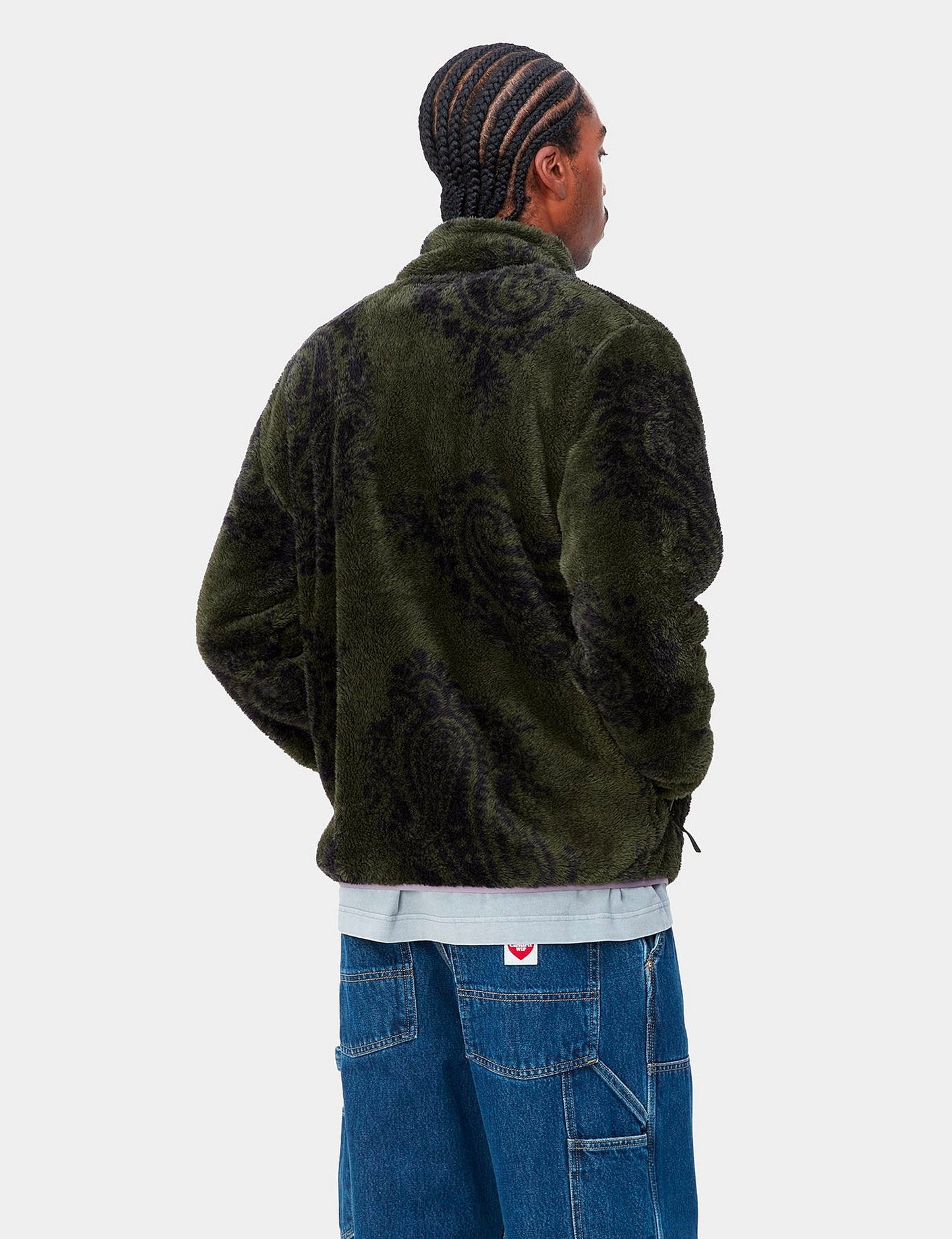Veste de survêtement Jebson (grand motif cachemire) - Vert végétal/Violet vitreux