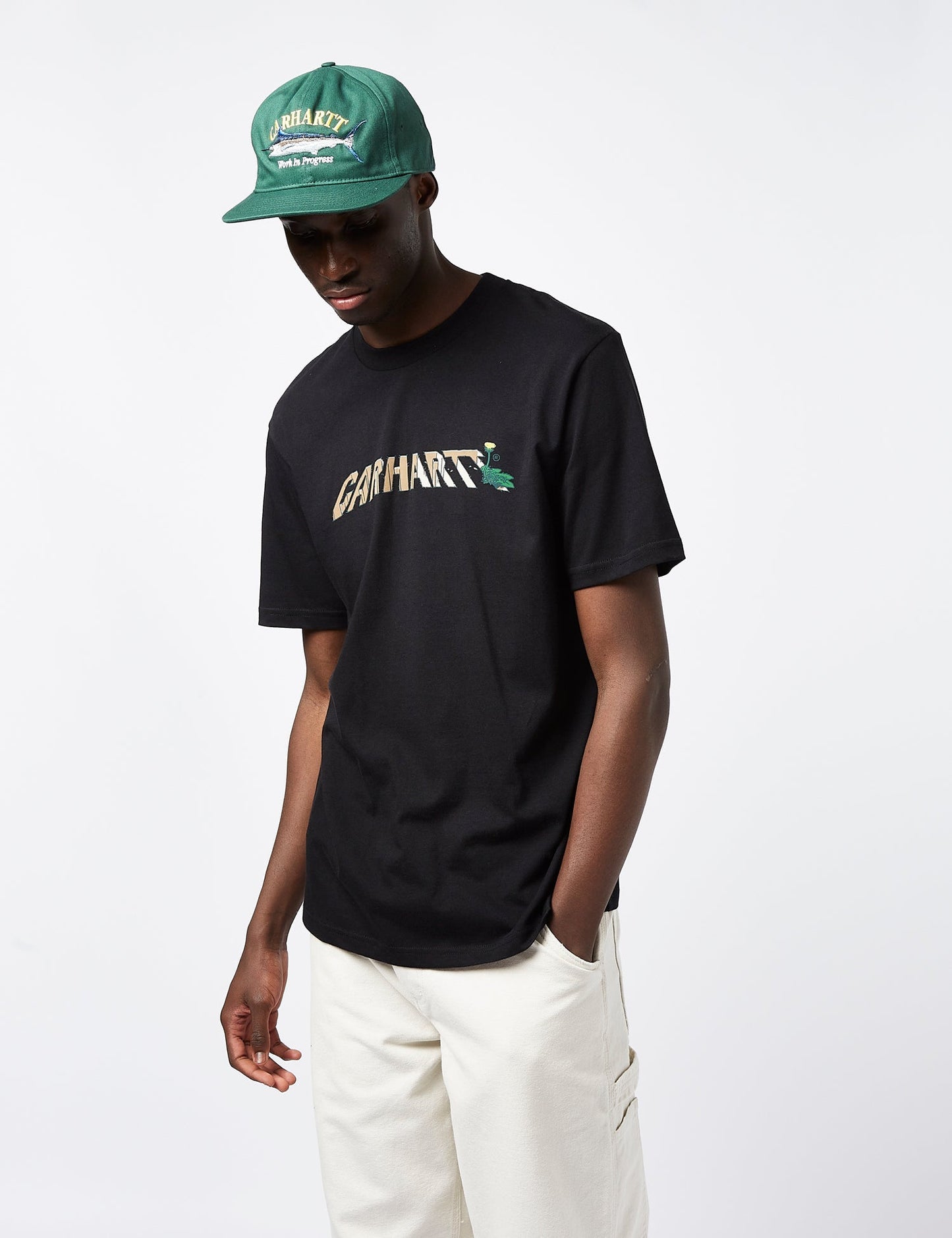 T-Shirt avec lettrage Pissenlit (Standard) - Noir