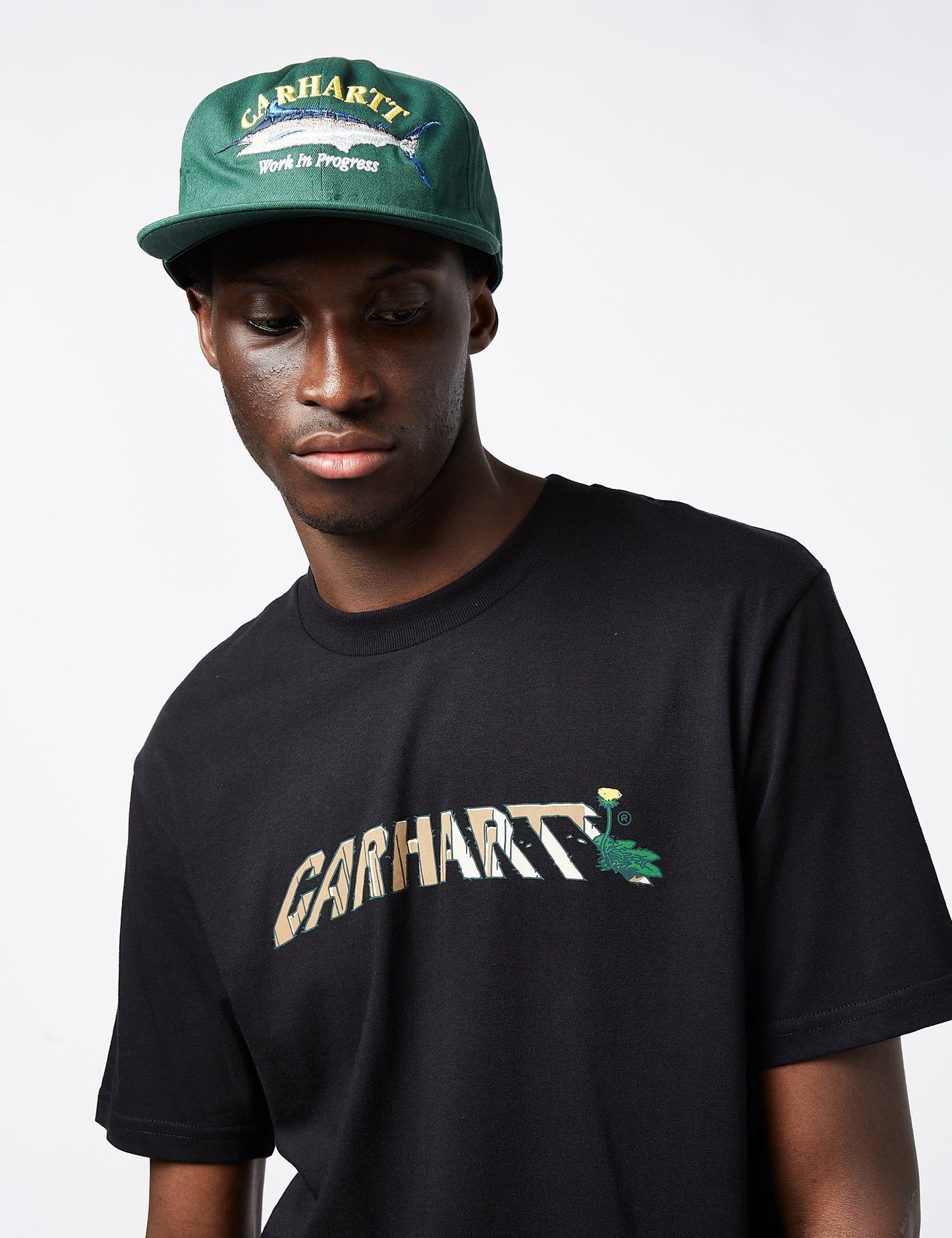 T-Shirt avec lettrage Pissenlit (Standard) - Noir