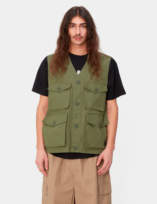 Gilet Unity - Dundee Green, délavé aux enzymes, épais