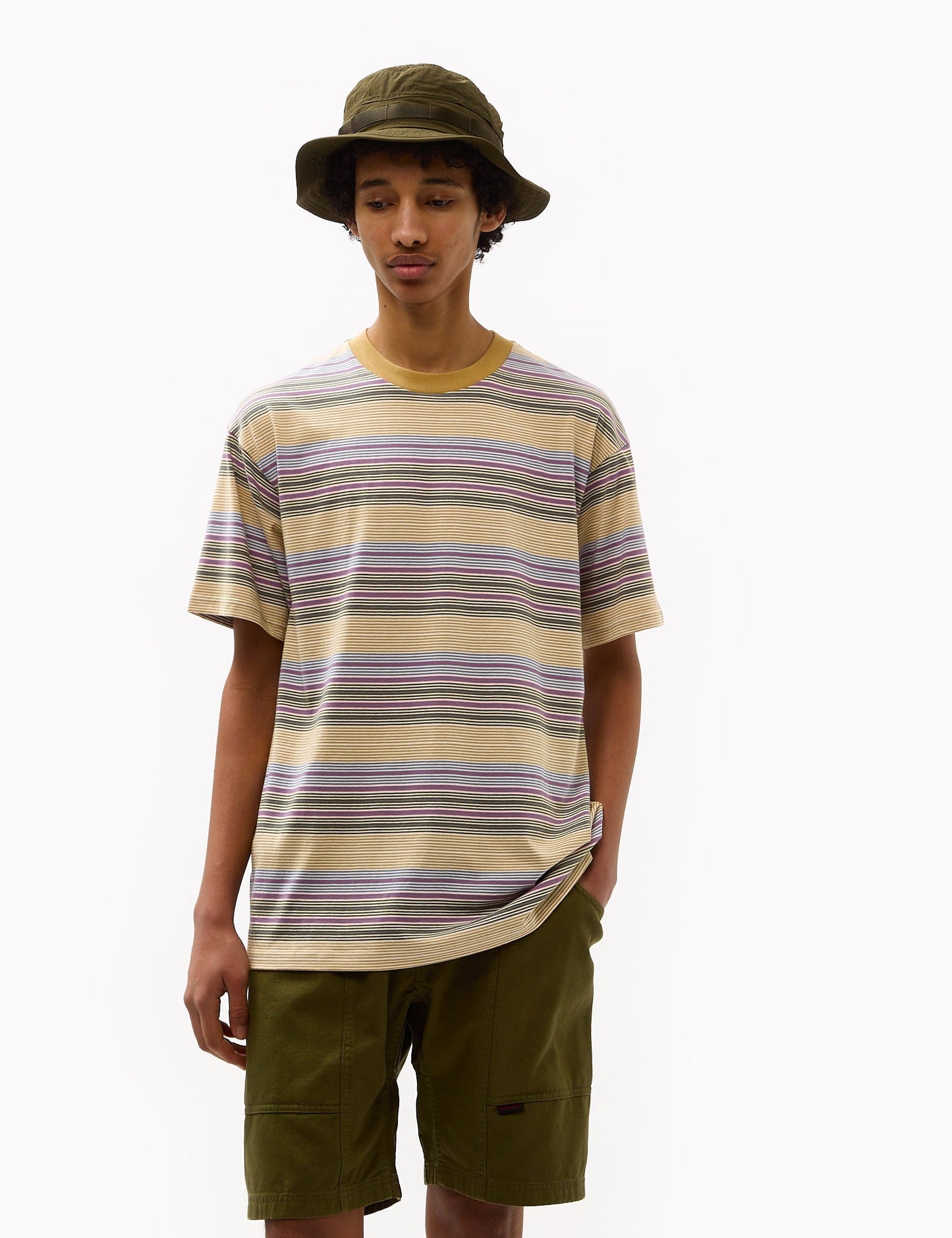 T-shirt Coby à rayures (ample) - Marron Bourbon