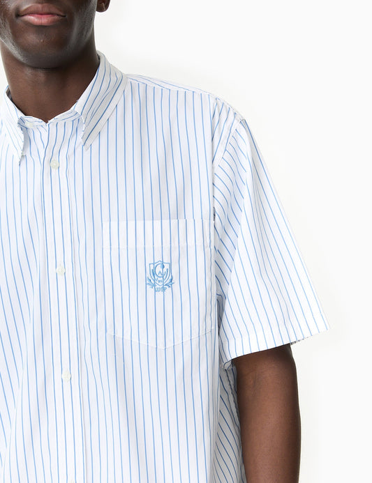Short Sleeve Linus Stripe Shirt - Bleach Blue