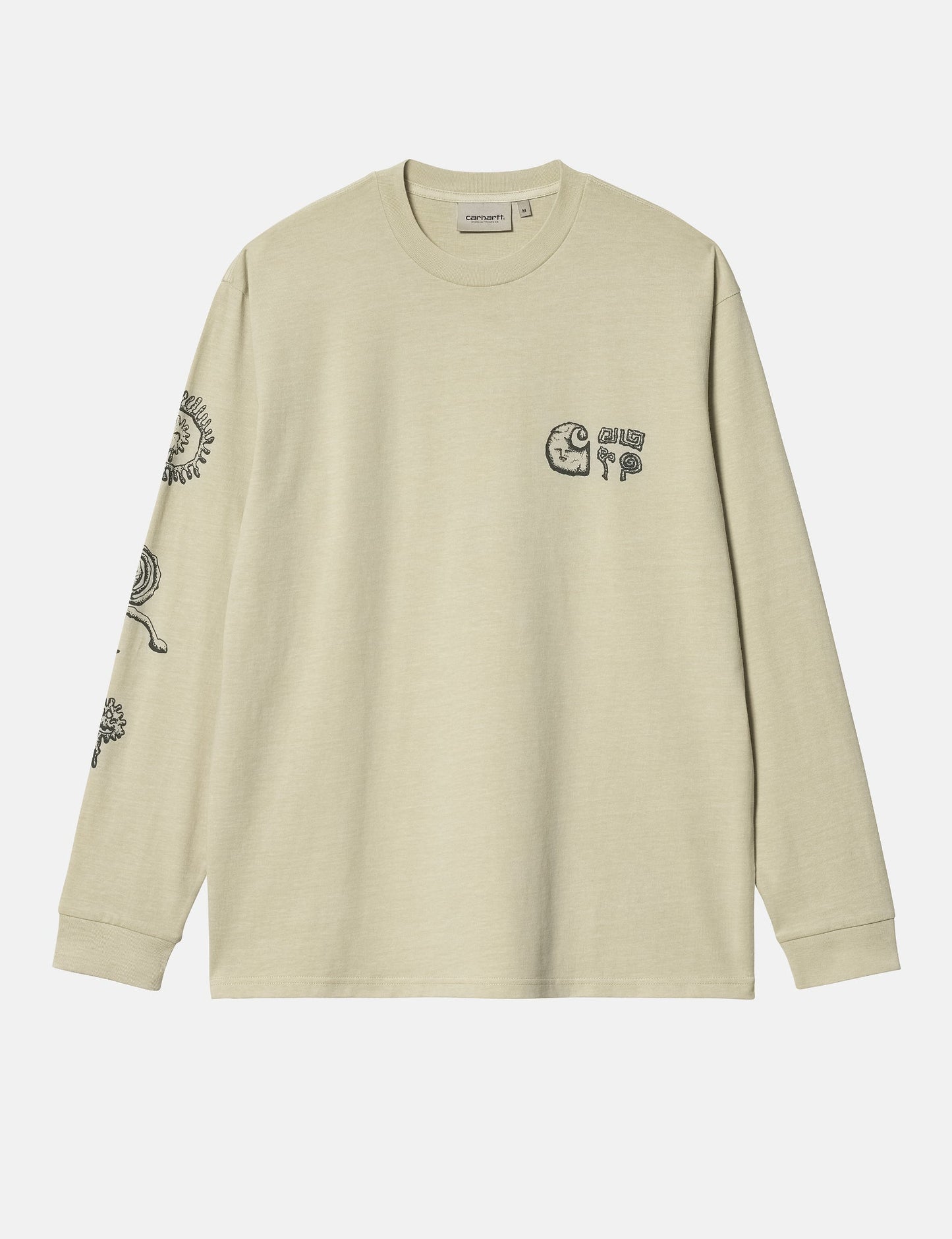 T-shirt Mimetolith L/S (ample) - Beryl Biege/Flint