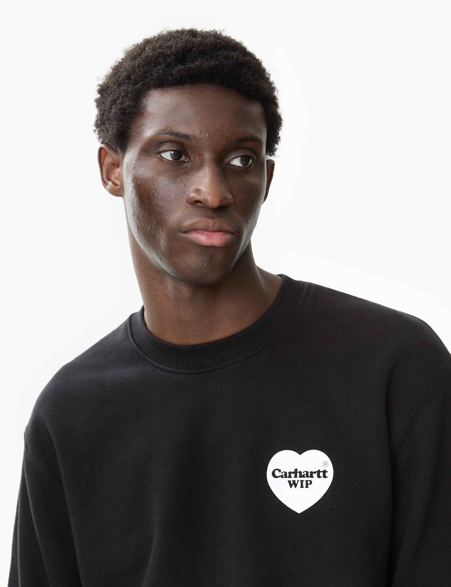 Sweatshirt mit Herz-Bandana-Print (leger geschnitten) – Schwarz