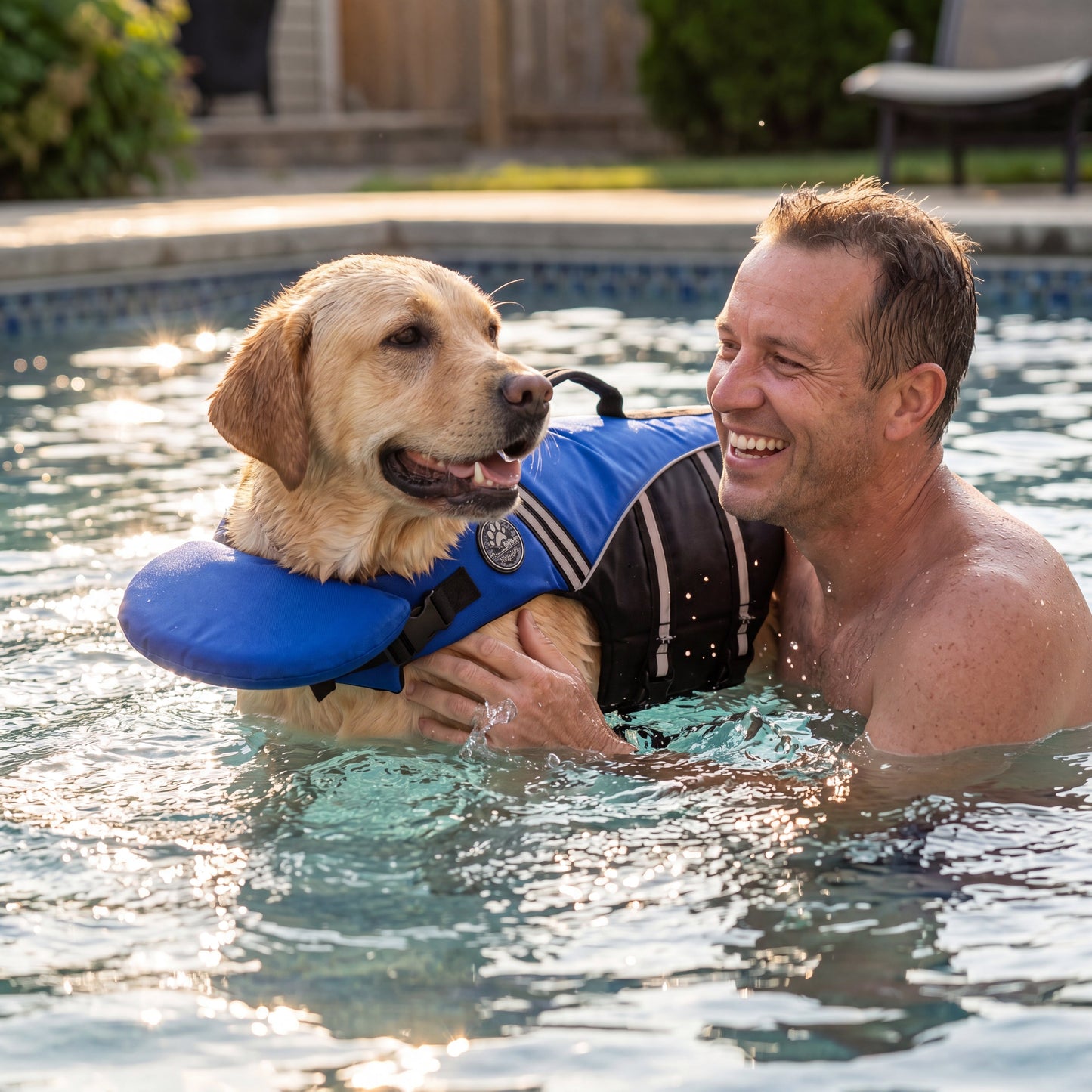floaty - dog life jacket with head rest
