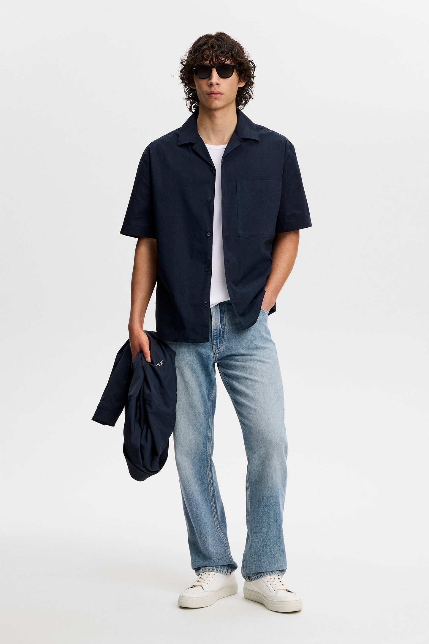 Ellis Cotton Resort Shirt / Navy