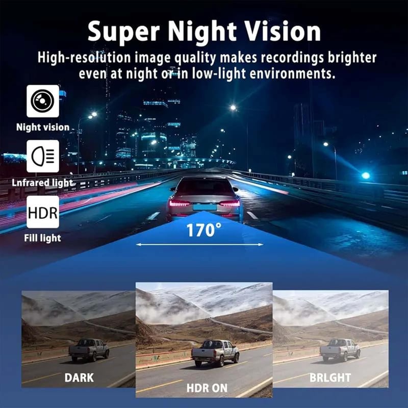 🎁DERNIER JOUR 49% DE RÉDUCTION🔥Système de dashcam de voiture avec vision complète