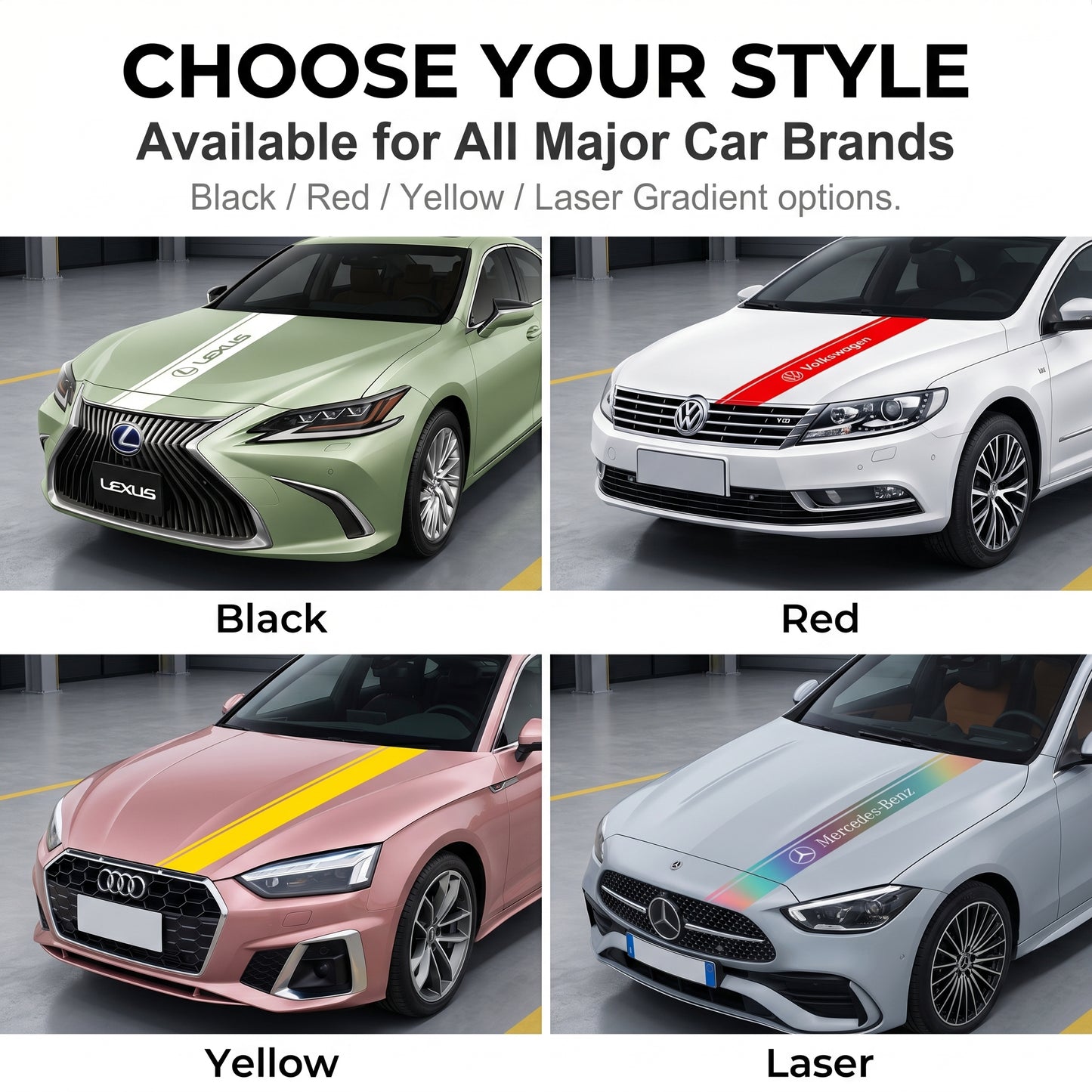 Kreativer Blumenaufkleber für die Motorhaube