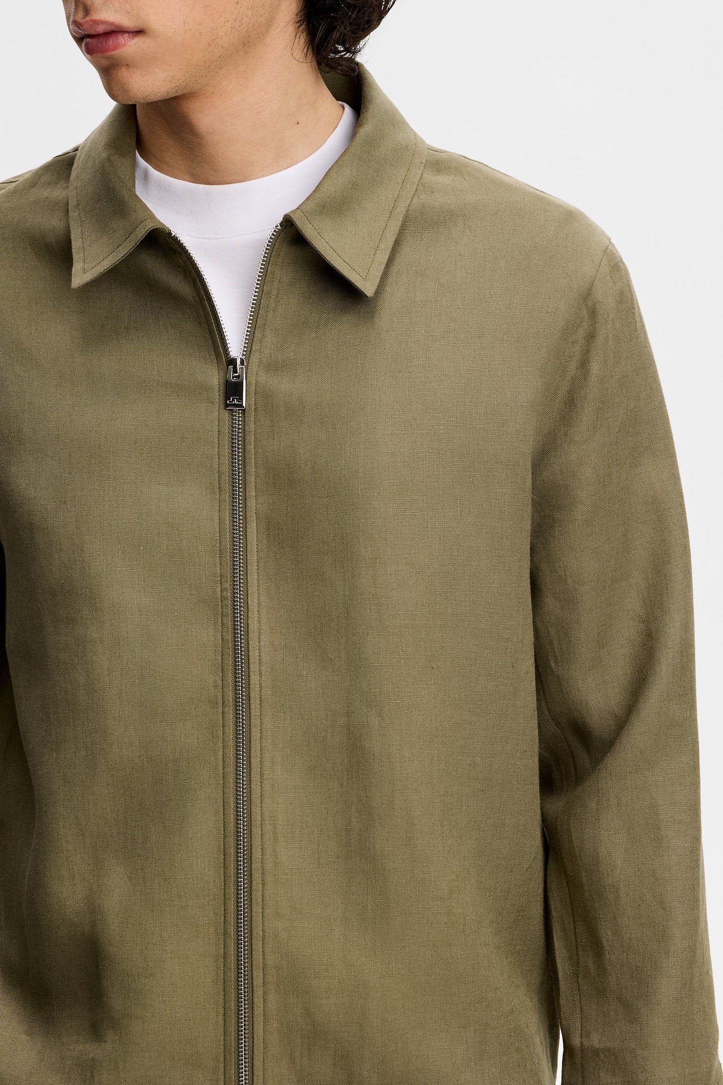 Julius Drape Linen Overshirt / Kalamata