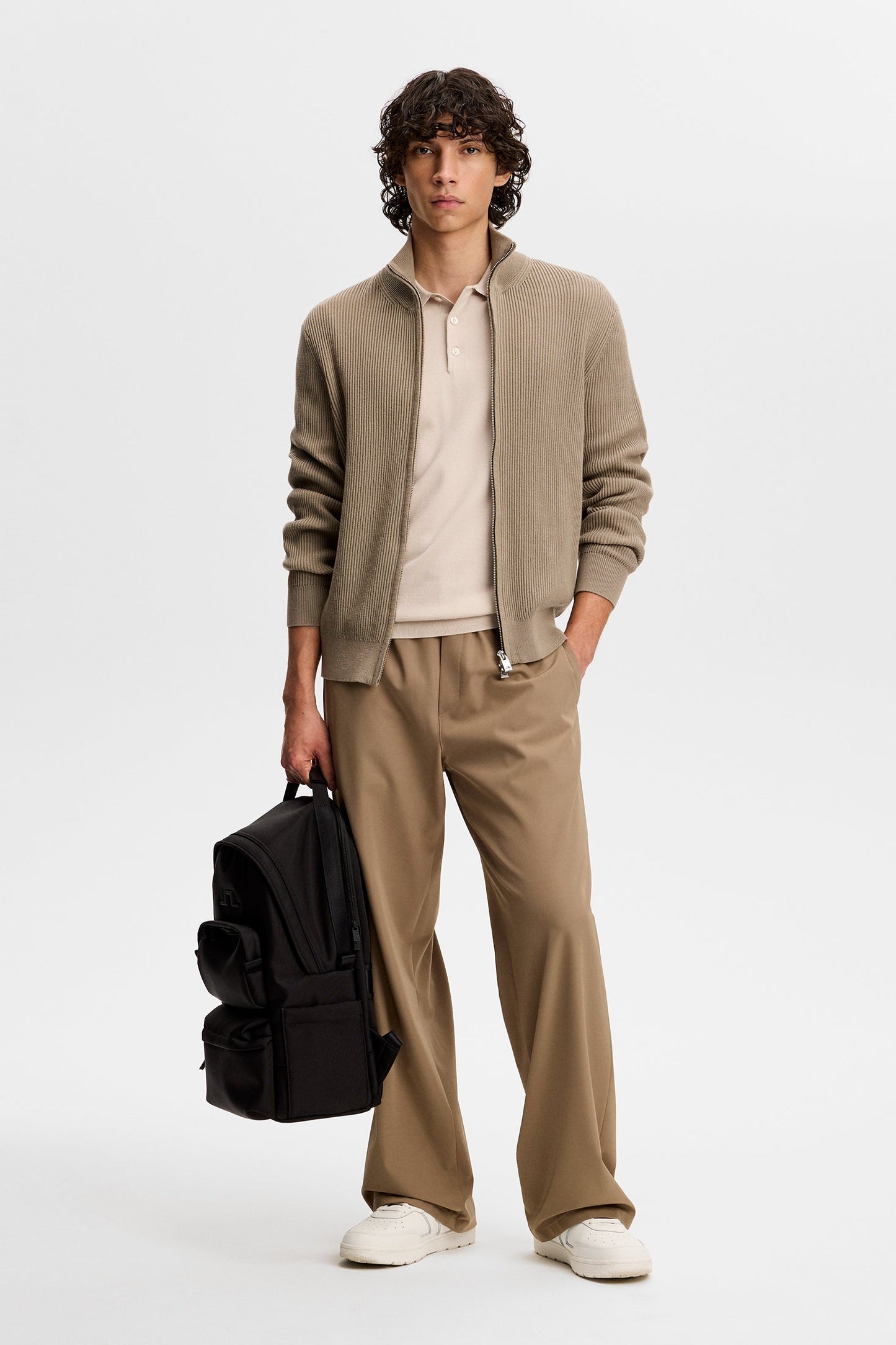 Ridge Knitted Polo / Moonbeam
