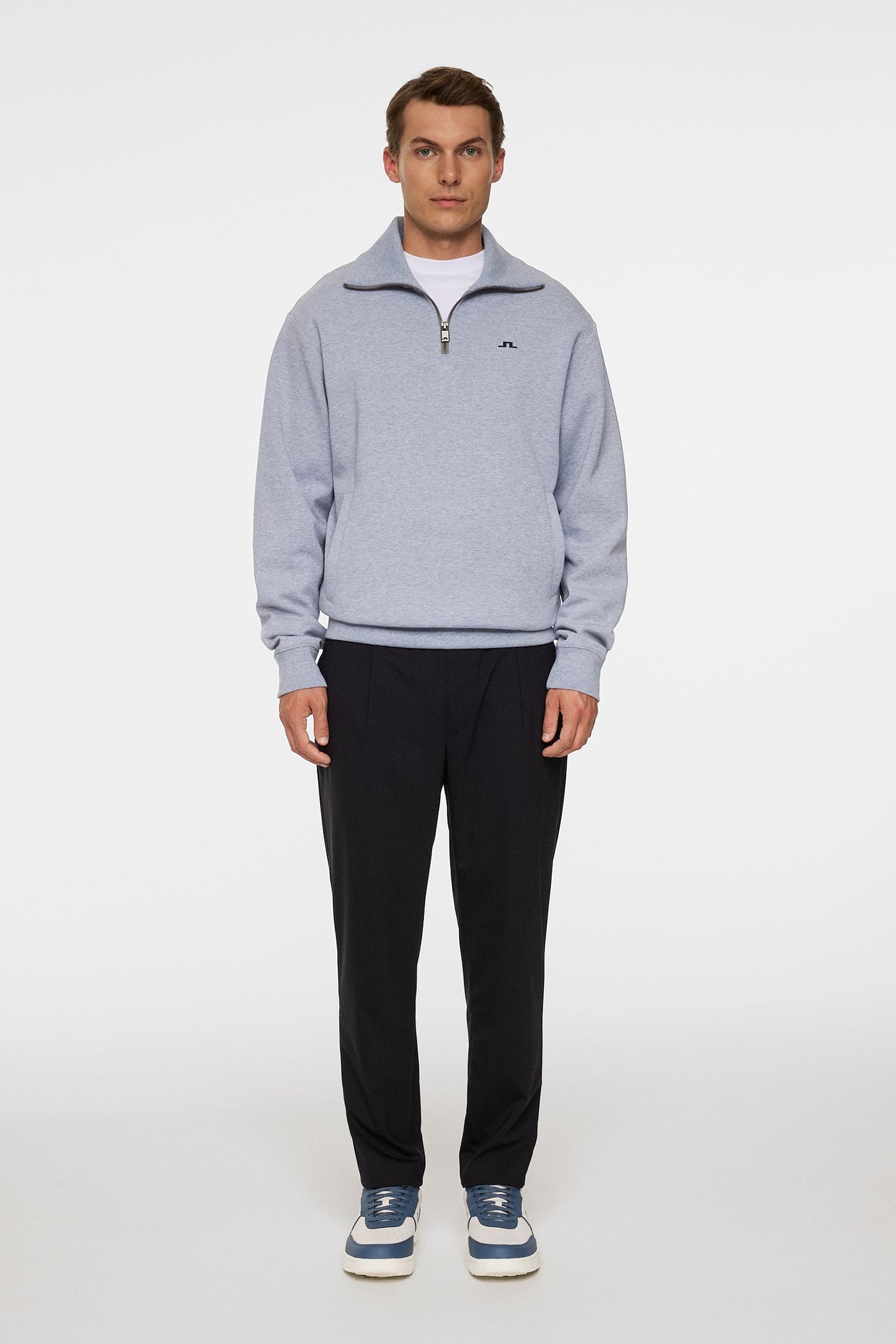 Callan quarter zip / Medium Grey Melange