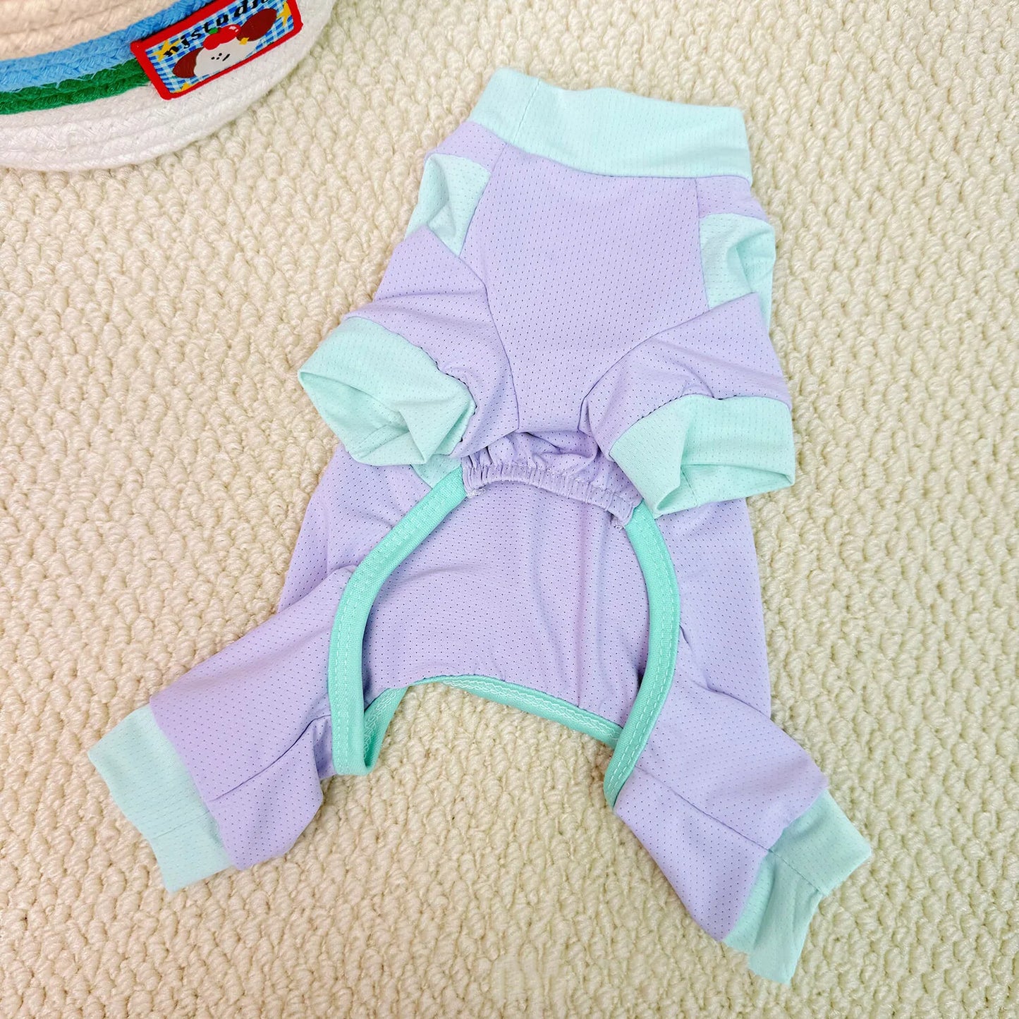 Personalisierter Leder-Aufnäher Name Atmungsaktiver Sommer-Haustier-Overall | inCloth64