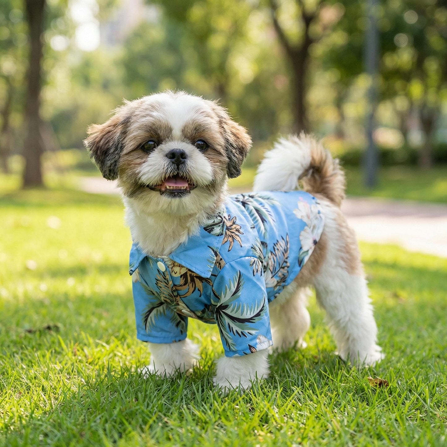 Personalized Leather Patch Name Hawaiian Pet T-shirt | inCloth57