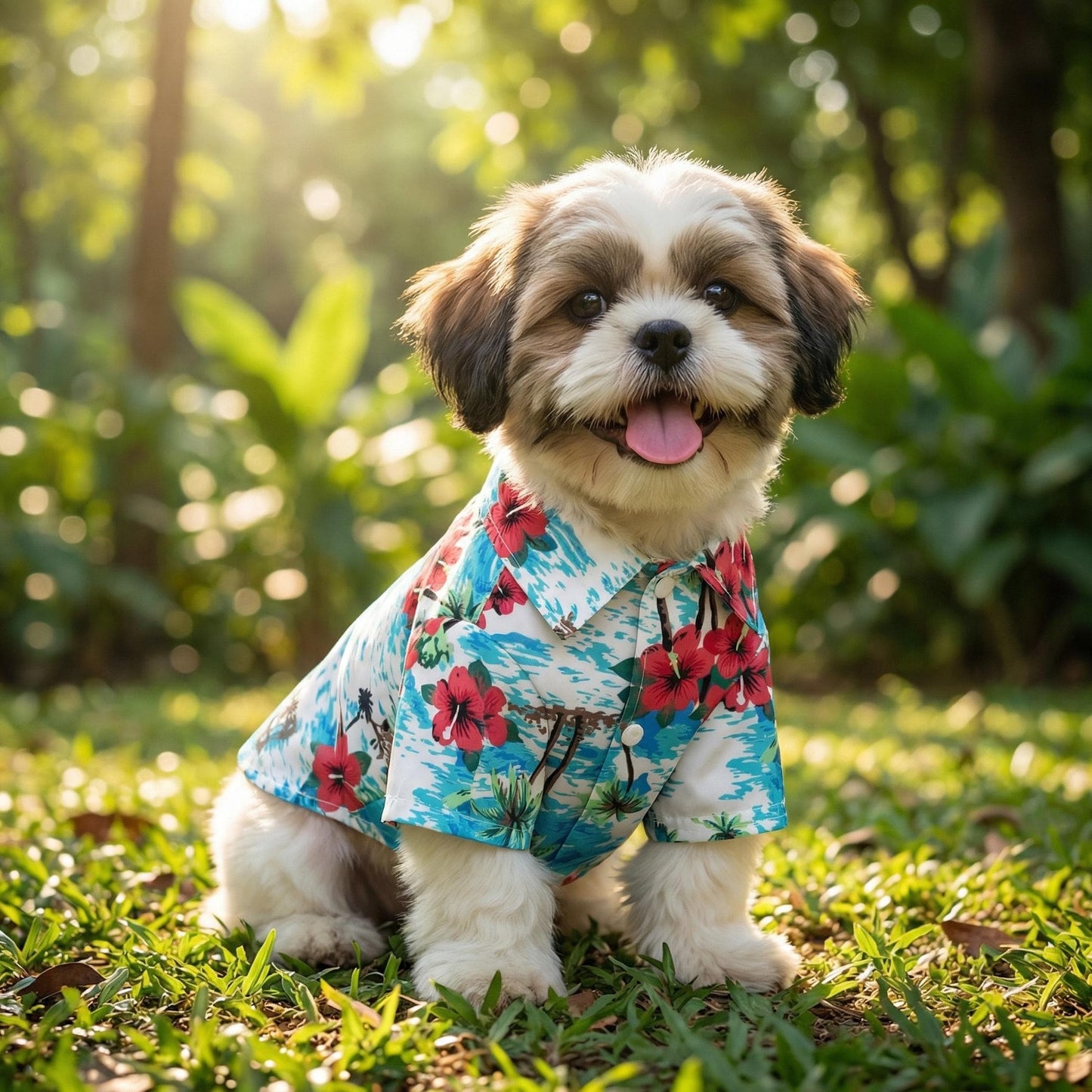 Personalized Leather Patch Name Hawaiian Pet T-shirt | inCloth57