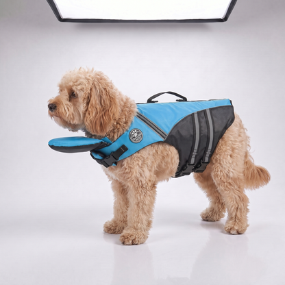 floaty - dog life jacket with head rest
