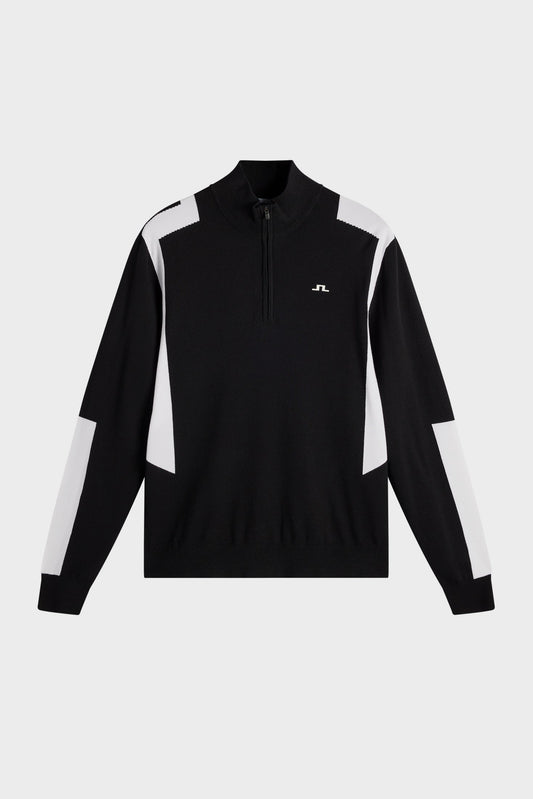 Kendrick Knitted Zip Sweater / Black