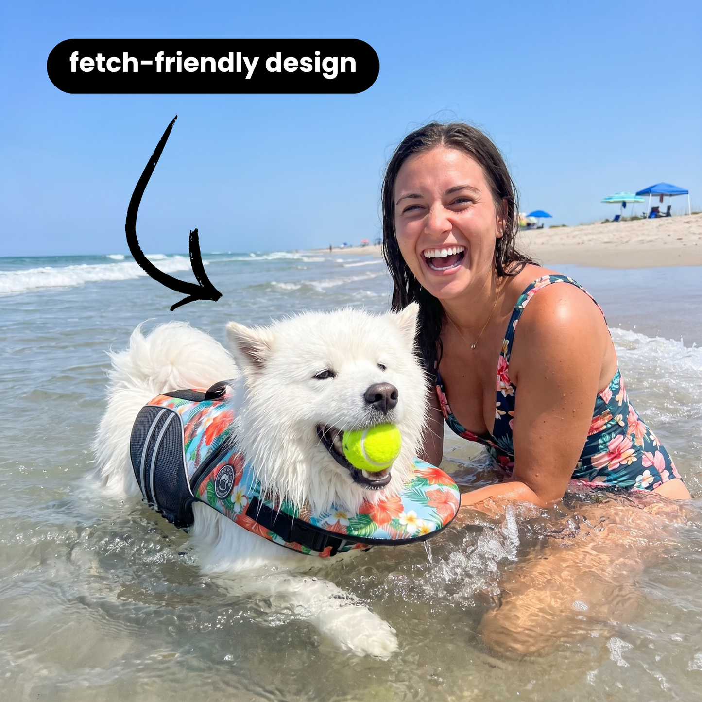 floaty - dog life jacket with head rest