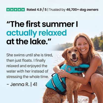 floaty - dog life jacket with head rest