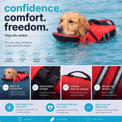 floaty - dog life jacket with head rest