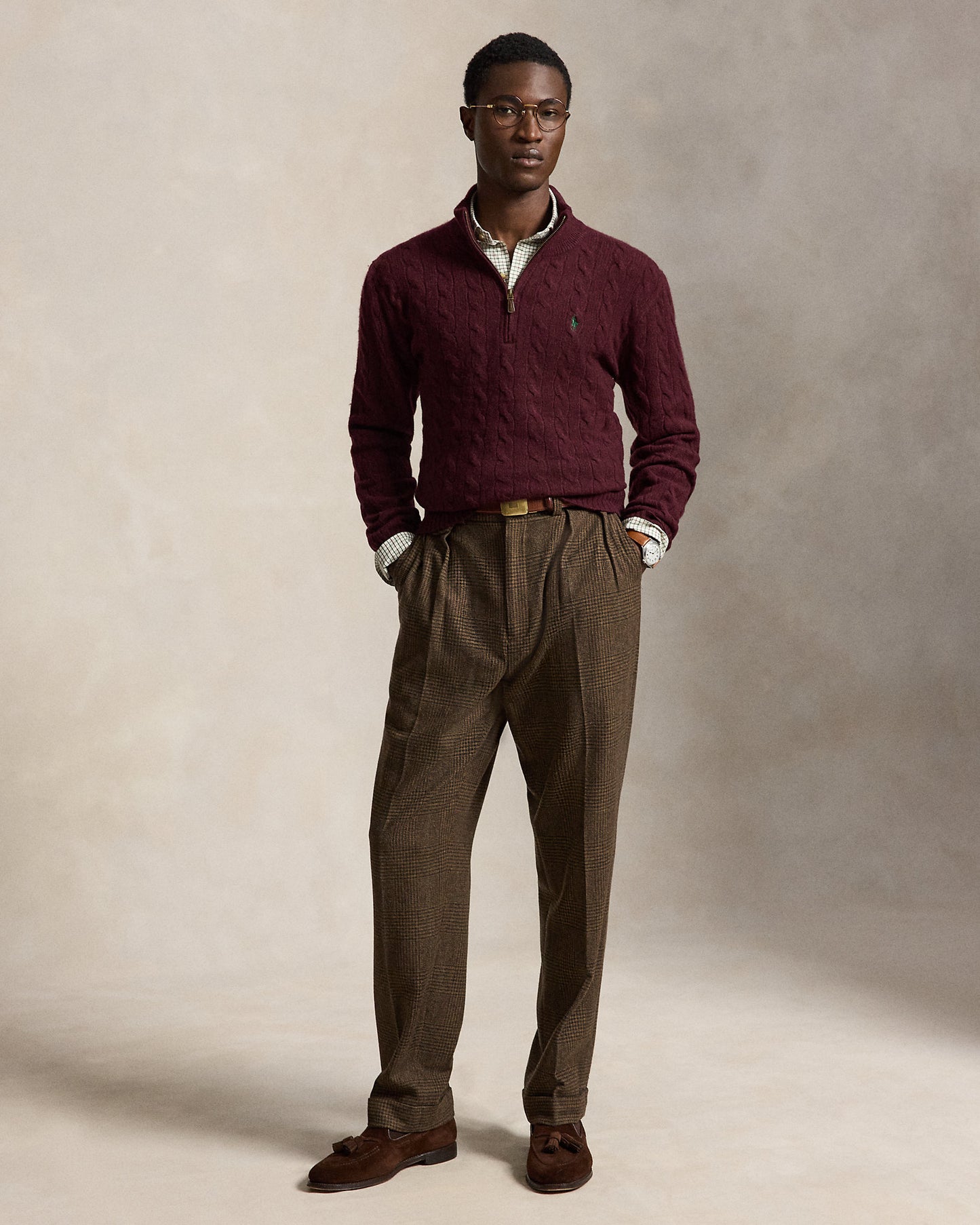 Cable-Knit Quarter-Zip Jumper
