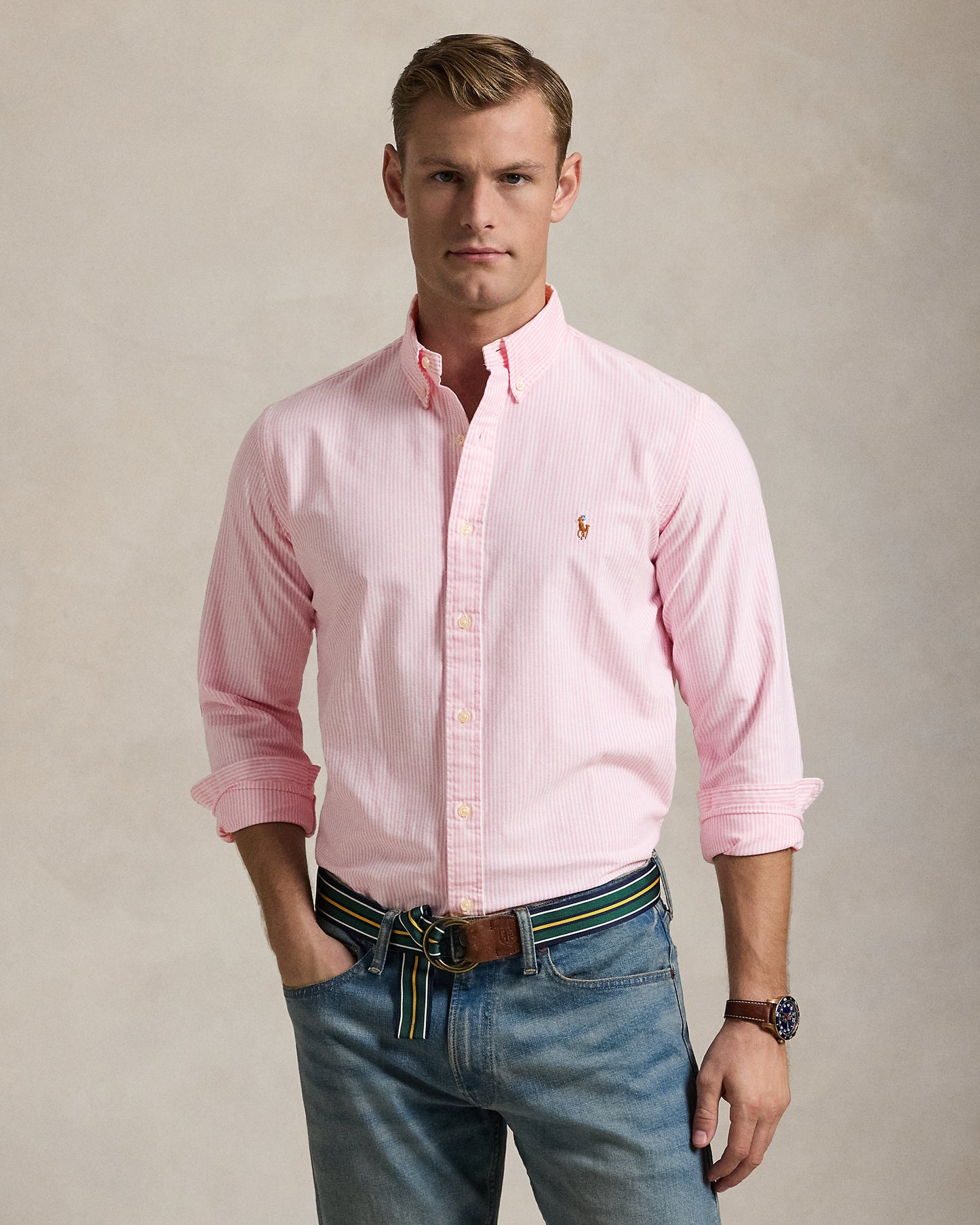 Custom Fit Striped Oxford Shirt