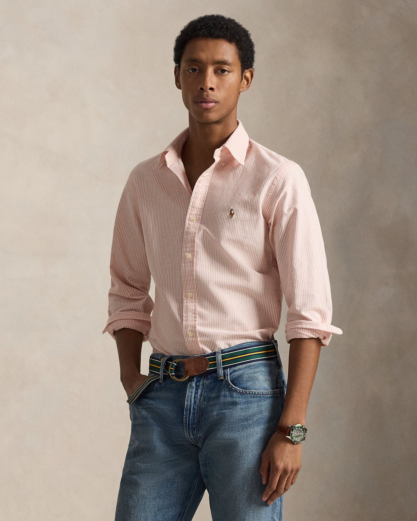 Custom Fit Striped Oxford Shirt