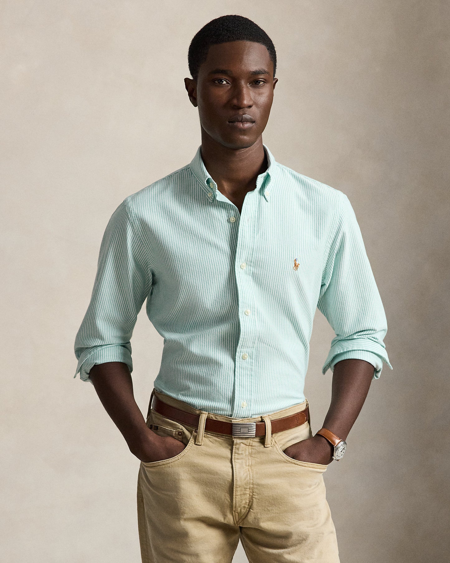 Custom Fit Striped Oxford Shirt