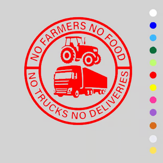 Auto-Vinyl-Aufkleber: Keine Bauern, kein Essen – keine LKW, keine Lieferungen
